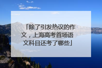 除了引发热议的作文，上海高考首场语文科目还考了哪些