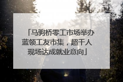 马驹桥零工市场举办蓝领工友市集，超千人现场达成就业意向