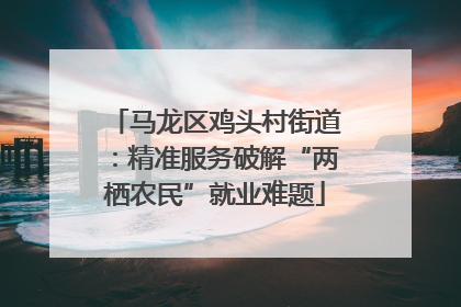 马龙区鸡头村街道：精准服务破解“两栖农民”就业难题