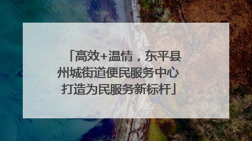 高效+温情，东平县州城街道便民服务中心打造为民服务新标杆
