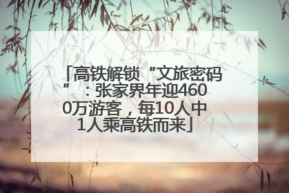 高铁解锁“文旅密码”：张家界年迎4600万游客，每10人中1人乘高铁而来