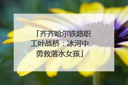 齐齐哈尔铁路职工叶战桥：冰河中勇救落水女孩