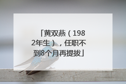 黄双燕（1982年生），任职不到8个月再提拔
