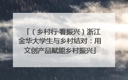 （乡村行·看振兴）浙江金华大学生与乡村结对：用文创产品赋能乡村振兴