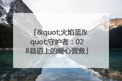 "火焰蓝"守护者：028县道上的暖心营救