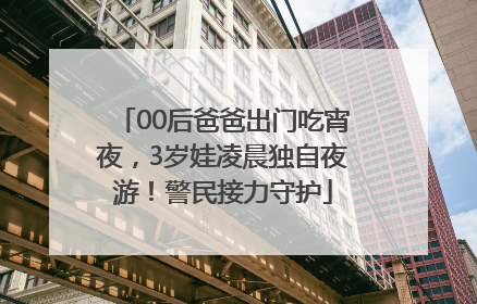 00后爸爸出门吃宵夜，3岁娃凌晨独自夜游！警民接力守护