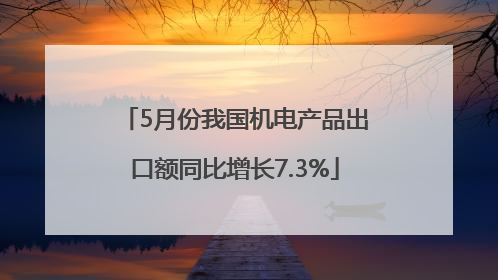 5月份我国机电产品出口额同比增长7.3%